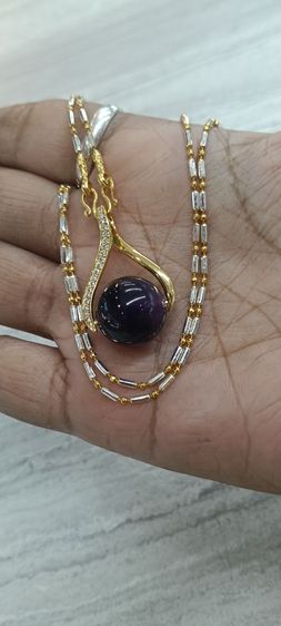 จี้หินอเมทิสแท้พร้อมสร้อยคอใส่อาบน้ำได้ รูปที่ 7