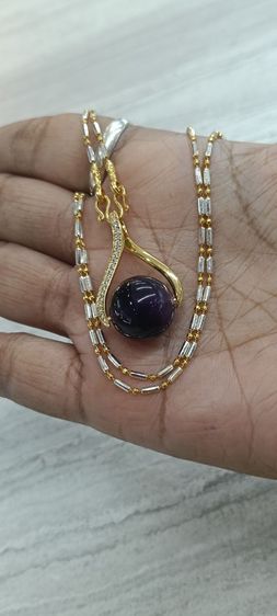 จี้หินอเมทิสแท้พร้อมสร้อยคอใส่อาบน้ำได้ รูปที่ 6