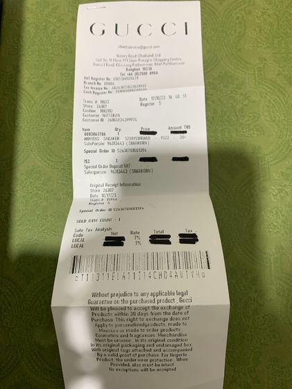 พร้อมส่ง 🔥Sale 15500🔥 เท Used very Like New ออกช็อปพารากอนปี 23 รองเท้า GucciSize 38.5 25.5Cm รูปที่ 10