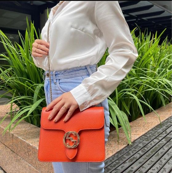 พร้อมส่ง 🔥Sale 13999🔥 เทด่วน ถูกกว่าเป๋าตังค์ Used Good Condition Gucci GG Interlocking Small Shoulder Bag มือ 2 รูปที่ 13