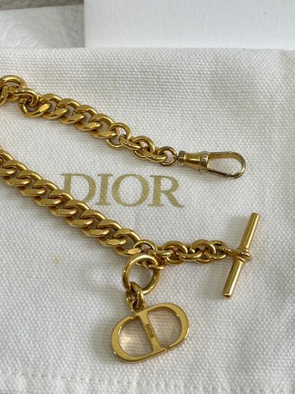 พร้อมส่ง 🔥Sale 10500🔥 เท‼️ ถูกคุ้มมากกก ออกช็อปไอคอนสยาม มา 22,500฿  ปี 21 Used Good กำไล สร้อยข้อมือ Dior Metal Petit CD Chain Bracelet G รูปที่ 7