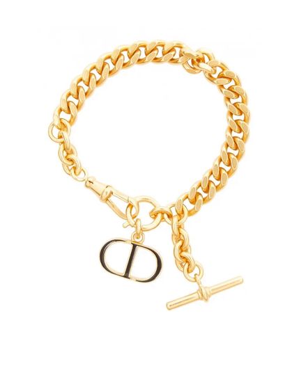 พร้อมส่ง 🔥Sale 10500🔥 เท‼️ ถูกคุ้มมากกก ออกช็อปไอคอนสยาม มา 22,500฿  ปี 21 Used Good กำไล สร้อยข้อมือ Dior Metal Petit CD Chain Bracelet G รูปที่ 8