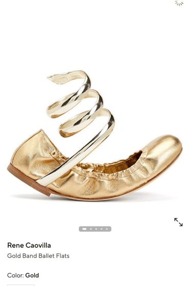 พร้อมส่ง 🔥Sale 14999🔥 used ใส่ 1 ครั้ง สวยใหม่ ใส่สบายนุ่มมาก รองเท้า Rene Caovilla Gold size 40 ราคาป้ายไทย 47900บาท รูปที่ 4