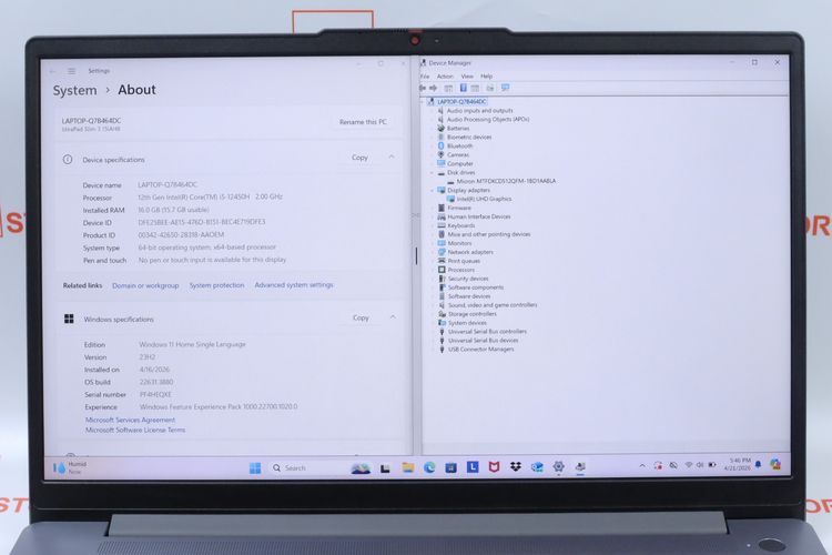 Lenovo IdeaPad Slim 3 Core i5-12450H RAM16.512GB รูปที่ 4