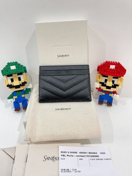 พร้อมส่ง 🔥Sale 8599🔥 เท‼️มือ1 ช็อปคิง ที่ใส่บัตร YSL  ปี 25 สีดำสวยยอดนิยม  อปก กล่อง ถุงผ้า การ์ด รูปที่ 4