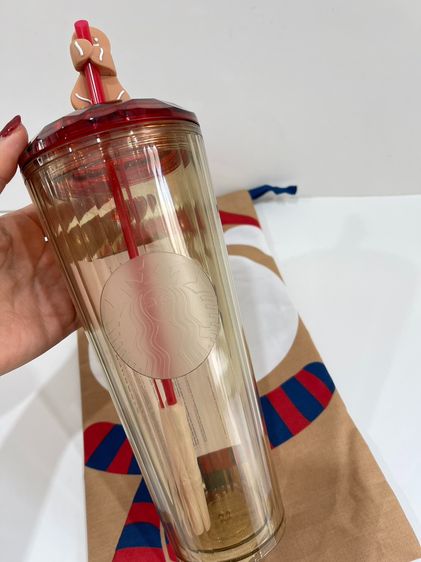 🔥Sale 599🔥 ของใหม่ มือ1 แก้วน้ำสตาบัคคริสต์มาส มีหลอด น่าร้ากก มาพร้อมถุงผ้าคุ้มมาก  