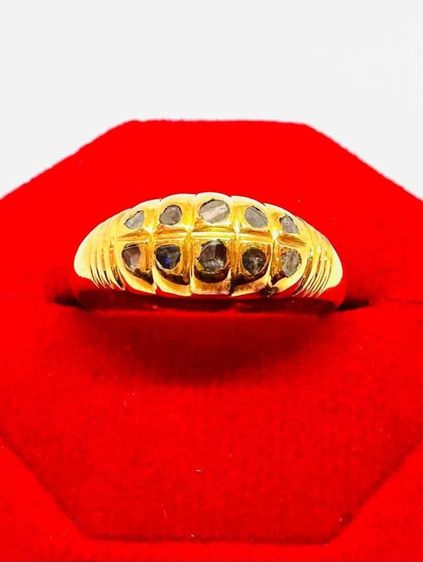 แหวนเพชรซีกแท้ทอง 90