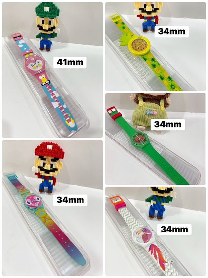 🔥Sale 899🔥 เท ถูกมากก นาฬิกา Swatch มือ1 ทุกเรือน ขนาตามในรูป ลายน่ารักๆ มีขนาด2 ขนาด  41mm และ 34mm  อปก กล่อง 
