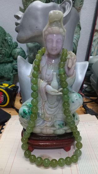 sale natural Burma green glass jadeites type A necklace  รูปที่ 2