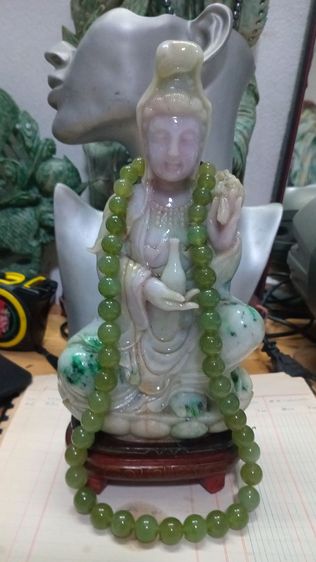 sale natural Burma green glass jadeites type A necklace  รูปที่ 3
