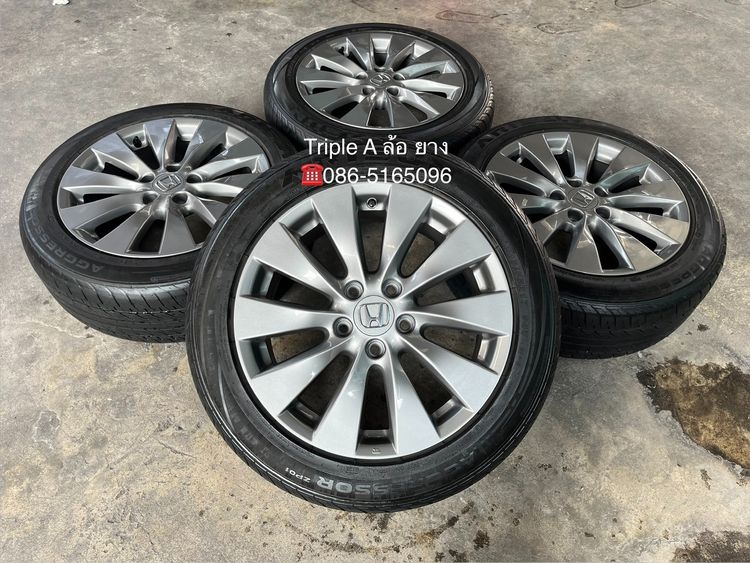 Enkai อะลูมิเนียมอัลลอย 17" ✨ล้อแม็ก 5รู114✨Honda Accord G9 ขอบ 17 สีเทา พร้อมยาง 215-55-17 Arisun💥ปี 25💥
