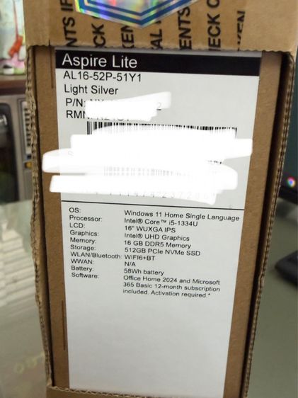 Acer Aspire Lite 16 Corei5-1334U 16 GB 512GB ปี2025 ใหม่สุดประกันถึง 2027 อปก.ครบกล่องค่ะ รูปที่ 2