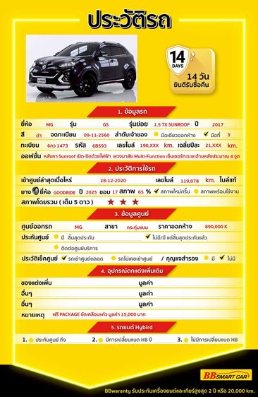 MG GS 2017 1.5 TX Utility-car เบนซิน ไม่ติดแก๊ส เกียร์อัตโนมัติ ดำ รูปที่ 2