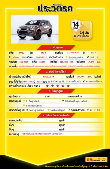 Isuzu MU-X 2014 3.0 Utility-car ดีเซล เกียร์อัตโนมัติ น้ำตาล รูปที่ 2