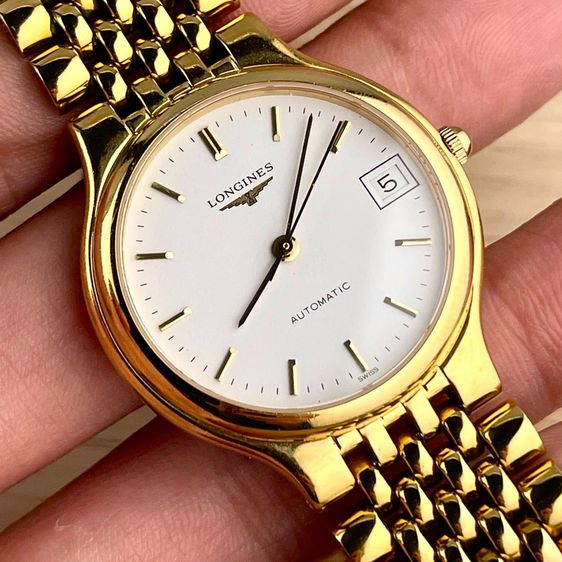 Longines La Grande Classique White Original Dial Automatic Date Gold Tone Stainless Swiss Made Ref.L5.634.2 รูปที่ 13