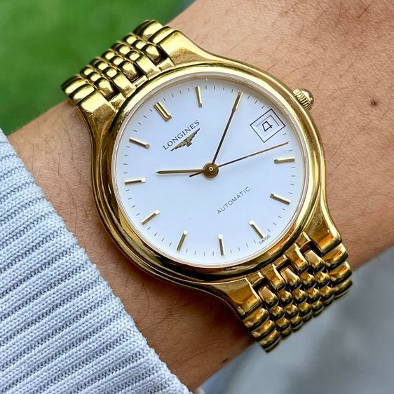 Longines La Grande Classique White Original Dial Automatic Date Gold Tone Stainless Swiss Made Ref.L5.634.2 รูปที่ 3