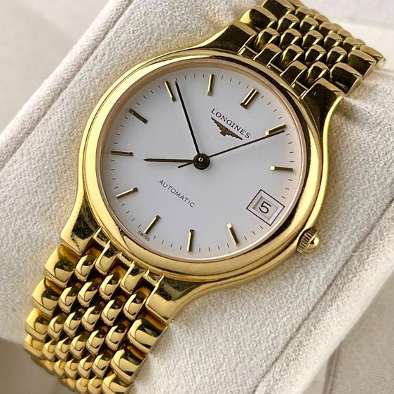 Longines La Grande Classique White Original Dial Automatic Date Gold Tone Stainless Swiss Made Ref.L5.634.2 รูปที่ 14