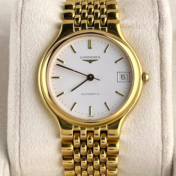 Longines La Grande Classique White Original Dial Automatic Date Gold Tone Stainless Swiss Made Ref.L5.634.2 รูปที่ 9