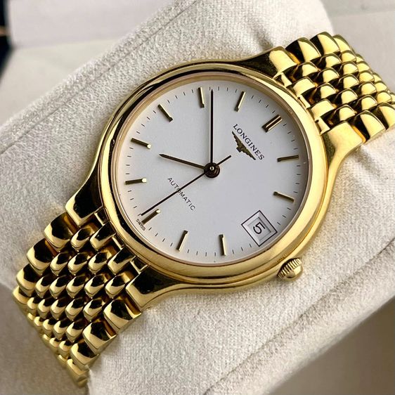 Longines La Grande Classique White Original Dial Automatic Date Gold Tone Stainless Swiss Made Ref.L5.634.2 รูปที่ 8