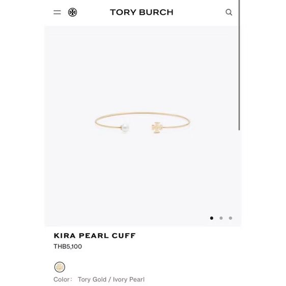 💫กำไลข้อมือ Tory Burch Kira Imitation Pearl Cuff Bracelet รูปที่ 5