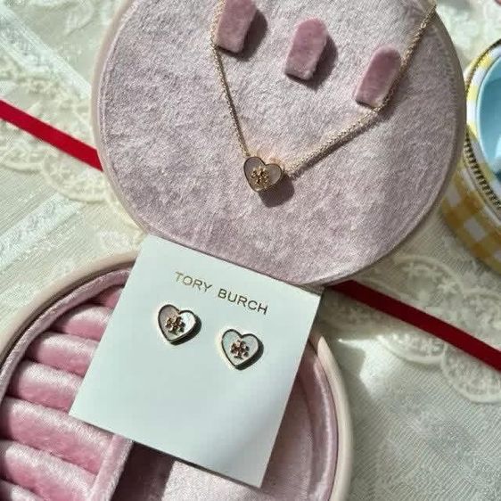 ต่างหู สร้อย Burch Kira Pearl Heart Pink แบรนด์แท้ รูปที่ 7