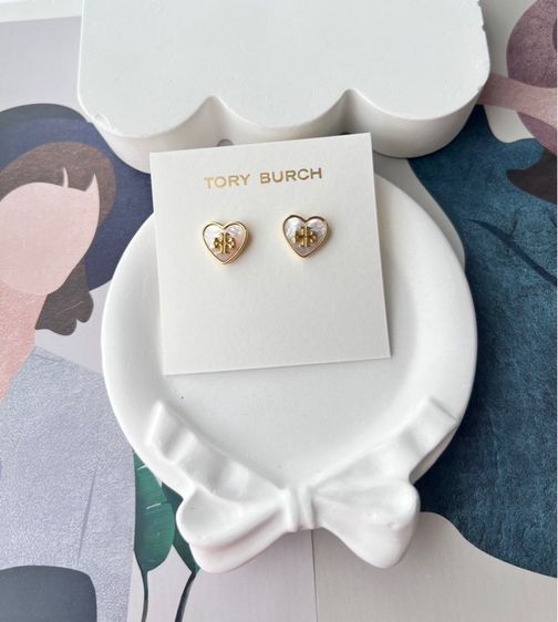 ต่างหู สร้อย Burch Kira Pearl Heart Pink แบรนด์แท้ รูปที่ 3