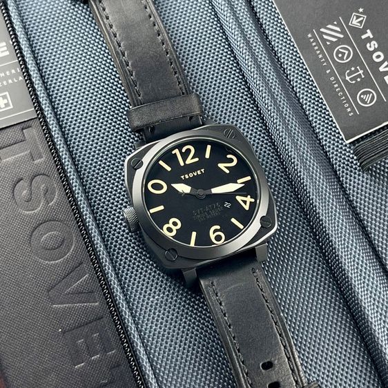 Tsovet SVT-AT76 Timing Gauge Pilot  Model Avionic instrumentation Black PVD (Nos) Black Dial Square Quartz Swiss Made 100 Meter รูปที่ 13