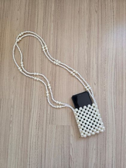 พร้อมส่ง กระเป๋าลูกปัดสีมุก สายคู่ Crossbody  รูปที่ 2