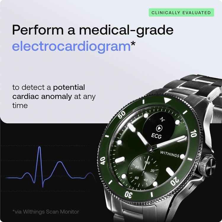 Withings ScanWatch Nova นาฬิกาหรู แพทย์ส่วนตัวบนข้อมือ แบต 30วัน 316L Sapphire ECG 33.9k รูปที่ 6