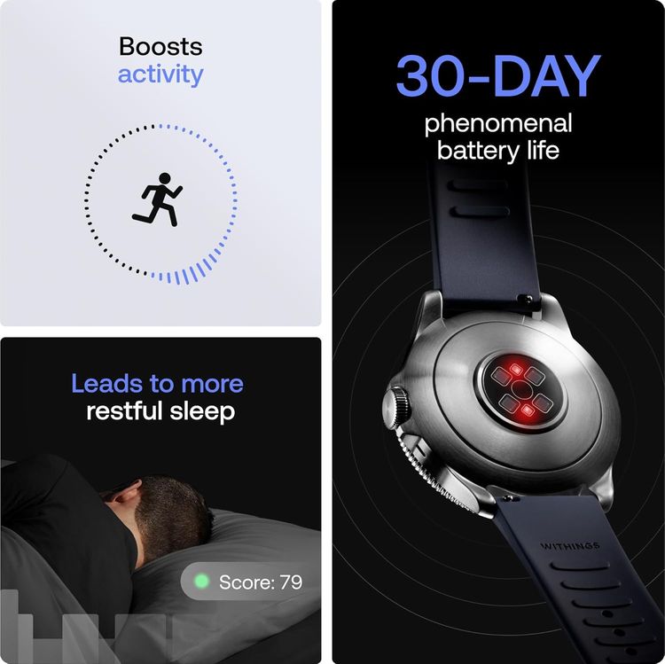Withings ScanWatch Nova นาฬิกาหรู แพทย์ส่วนตัวบนข้อมือ แบต 30วัน 316L Sapphire ECG 33.9k รูปที่ 4
