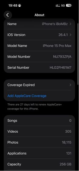 ไอโฟน 15 pro max 256gb (เครื่องใหม่มาก) รูปที่ 7