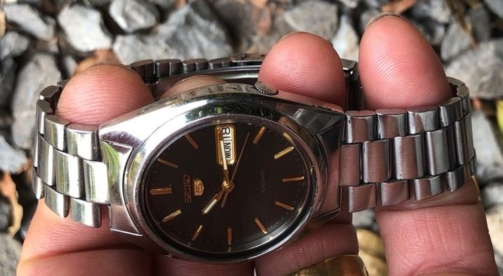 นาฬิกา Seiko 5 7S26 หลังเปลือย หน้าลายผ้า รูปที่ 5