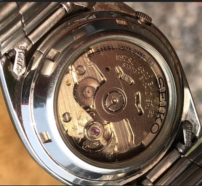 นาฬิกา Seiko 5 7S26 หลังเปลือย หน้าลายผ้า รูปที่ 6