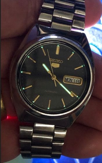 นาฬิกา Seiko 5 7S26 หลังเปลือย หน้าลายผ้า รูปที่ 9