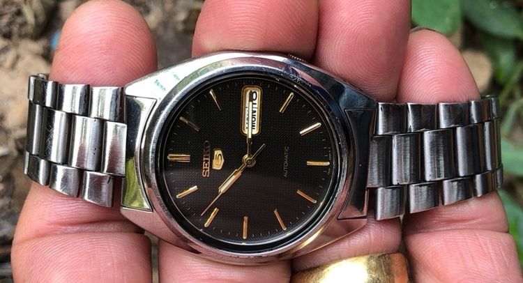 นาฬิกา Seiko 5 7S26 หลังเปลือย หน้าลายผ้า รูปที่ 4