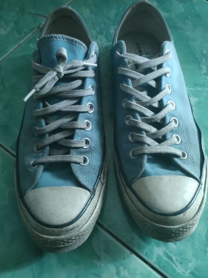 ผ้า รองเท้าผ้าใบ UK 9 | EU 43 1/3 | US 9.5 converse สีฟ้า ภาพใช้งานมาพื้นยังแน่นอยู่สนใจลองดูได้ครับ