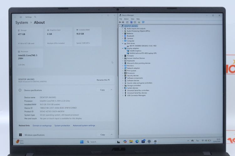 ASUS VIVOBOOK 16 Core 5 210H.RTX4050 RAM16.512GB รูปที่ 4