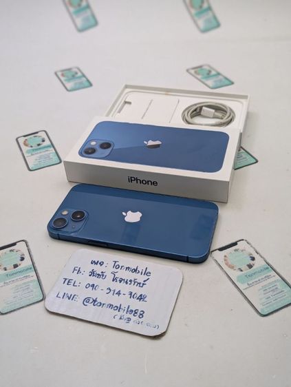 128 GB ขาย เทิร์น iPhone 13 128 Blue ศูนย์ไทย สภาพสวย อุปกรณ์ครบยกกล่อง สุขภาพแบต 86 เพียง 10,590 บาท ครับ