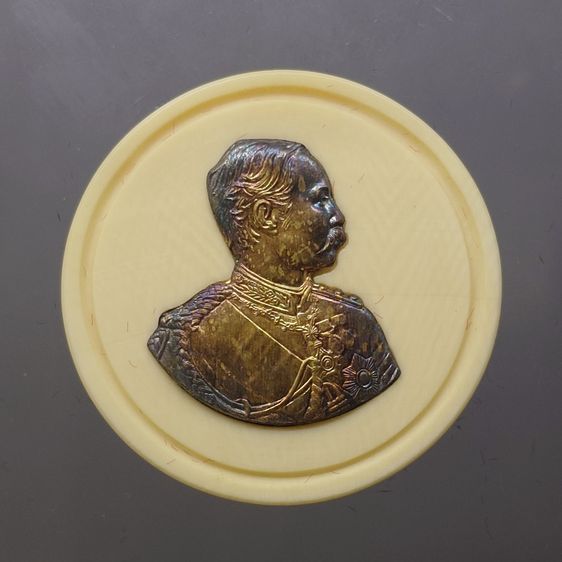 เหรียญรัชกาลที่5 เนื้อง าช้ า งแมมมอธ หน้ากากทอง พิมพ์ใหญ่ รุ่นคช สารหมื่นปี หลวงพ่ออุตตมะ วัดวังก์วิเวการาม ปี2540 พร้อมกล่องเดิม รูปที่ 3