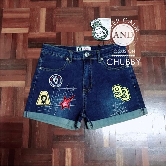 กางเกงยีนส์ยืด ขาสั้นลายลิงเบพเบบี้ไมโล Bape X Baby Milo A Bathing Ape Tees By Jim Design ขอสาว XS-S