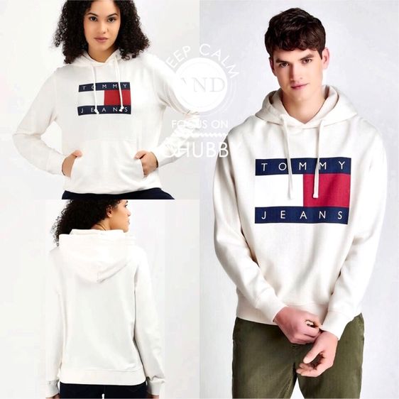 เสื้อยืดสีขาวทอมมี่ยีนส์ ใส่ได้ทั้งหญิงและชาย Tommy Jeans – Hoodie mit metallisch Logo Unisex รูปที่ 10