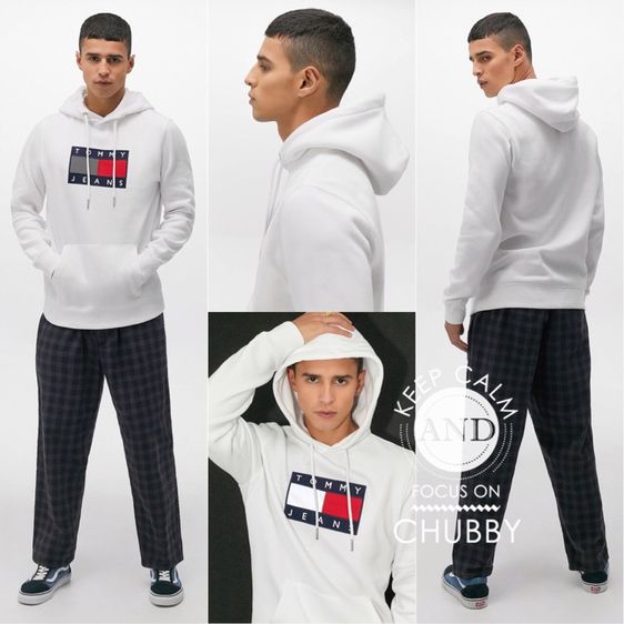 เสื้อยืดสีขาวทอมมี่ยีนส์ ใส่ได้ทั้งหญิงและชาย Tommy Jeans – Hoodie mit metallisch Logo Unisex รูปที่ 11