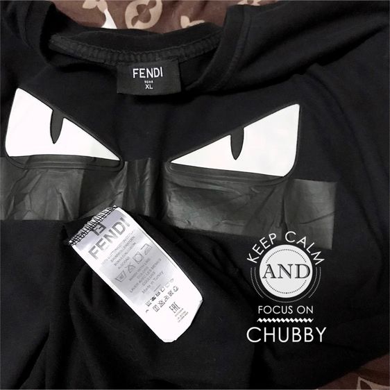 เสื้อยืดสีดำเฟนดิ Fendi Tape Bad Bugs T-Shirt รูปที่ 8