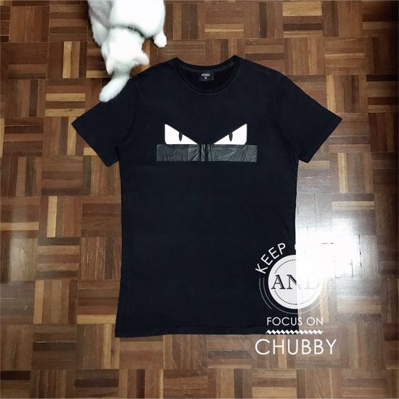 เสื้อยืดสีดำเฟนดิ Fendi Tape Bad Bugs T-Shirt รูปที่ 9