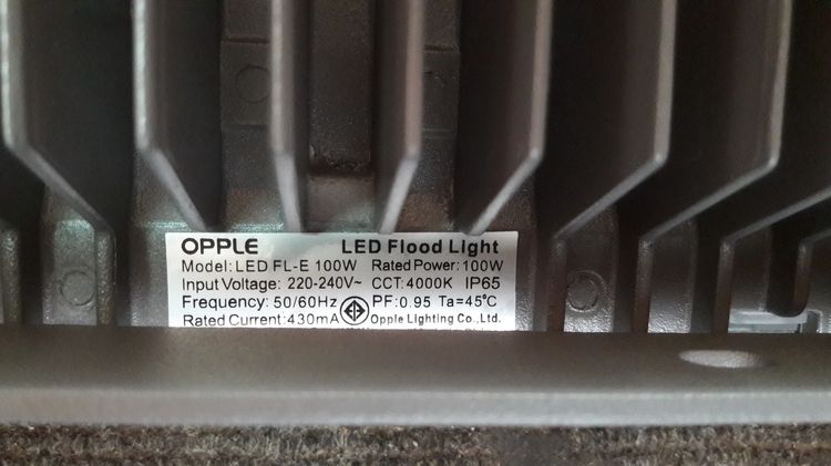 opple โคมไฟสปอร์ตไลท์ 100w led cct 4000k จำนวน 1 โคมไฟ  รูปที่ 2