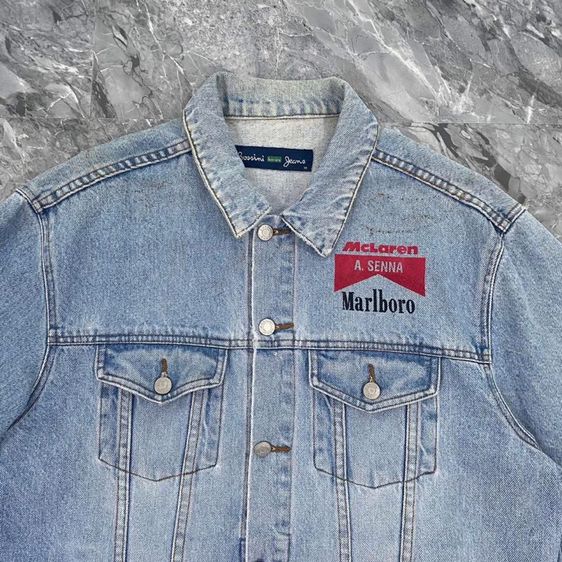 เสื้อเชิ้ตยีนส์ Bossini x Marlboro McLaren แท้ 💯 size M ขนาดอก 22 ยาว 27 สภาพดีมาก ดีเทลสีเฟดสวย เนื้อผ้าดีมากครับ รูปที่ 3