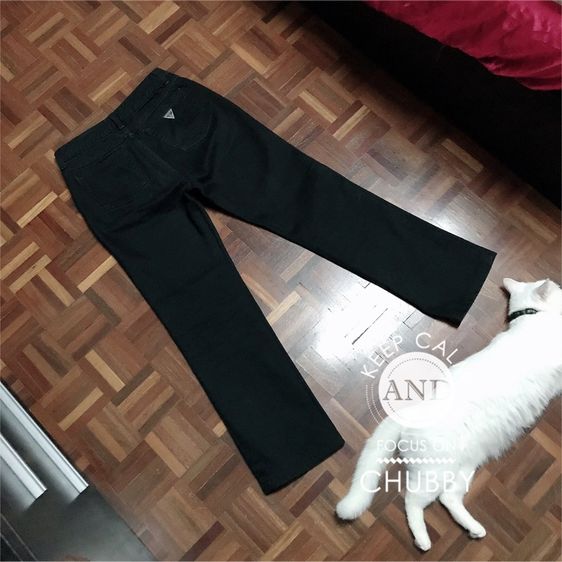 ไม่มีแขน ดำ M กางเกงยีนส์เอวกลางทรงกระบอกดเกสส์เเท่มาก GUESS JEANS Size เป้า 10 เอว 28 สะโพก 38 ยาว 37