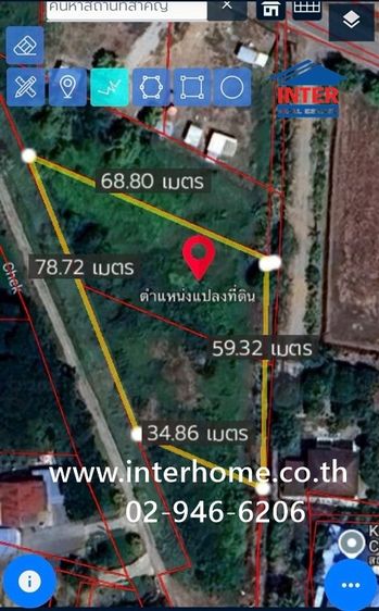 ที่ดินเปล่า 827 ตร.ว. ที่ดิน ใกล้สภานีอนามัยคลองสระ ถนนกาญจนาภิเษก ถนน Highway 2019 สามโคก ปทุมธานี