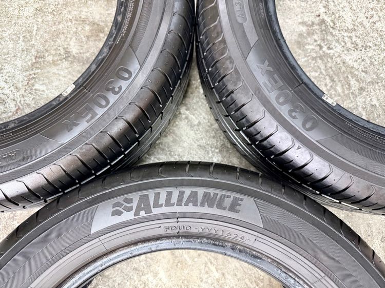 ยางเปอร์เซ็นต์ขอบ 16” ยี่ห้อ ALLIANCE ขนาด 215-55R16 ปี 24 ไม่มีปะ ดอกยางสวยพร้อมใช้งาน ไมีบวม รับประกัน