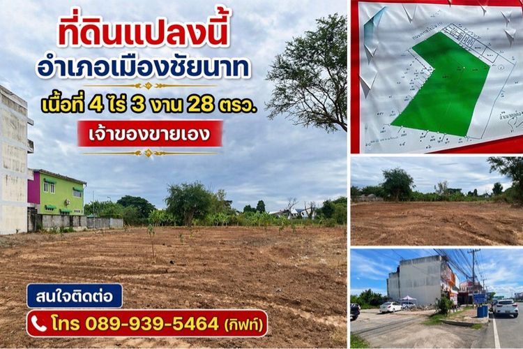 ที่ดินตัวเมืองชัยนาท ติดปั๊มน้ำมัน PT ตรงข้ามโรงแรมชับนาทแกรนด์
